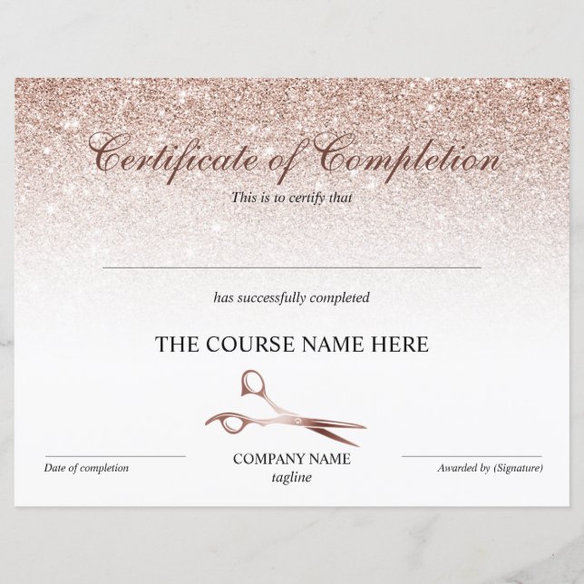 修了証授与美容師 (正面)