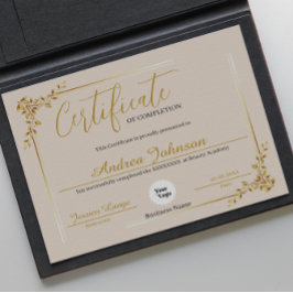 修了証書アワードのスクリプトゴールデン