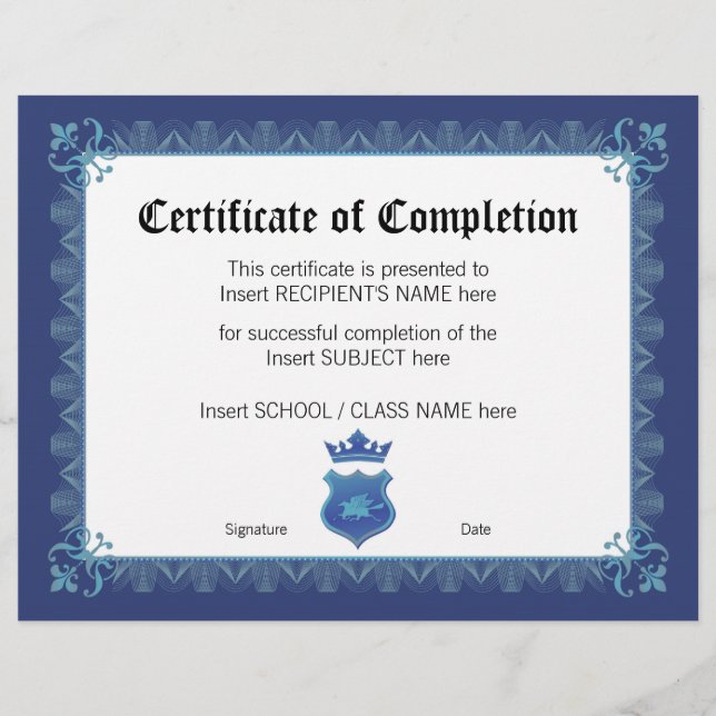 修了証書 (正面)