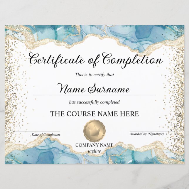 修了証書 (正面)