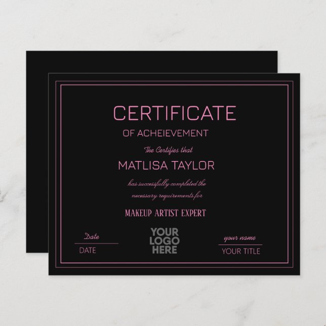 修了証書 (正面/裏面)