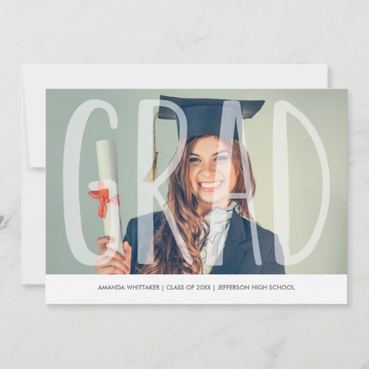 修了証 写真付き 卒業おめでとうございます 案内状 (正面)