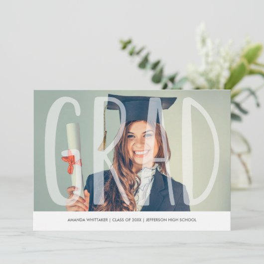 修了証 写真付き 卒業おめでとうございます 案内状 (スタンド正面)