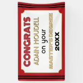 修士の学位おめでとう!カスタマイズ 横断幕 (縦)