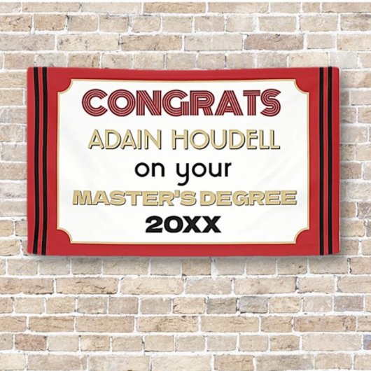 修士の学位おめでとう!カスタマイズ 横断幕