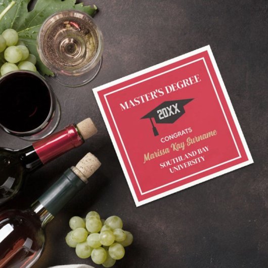 修士の学位おめでとう!カスタムグラードナプキンス スタンダードカクテルナプキン