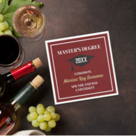 修士の学位おめでとう!カスタムグラードナプキンス スタンダードカクテルナプキン