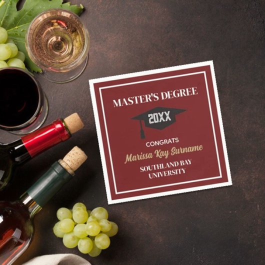 修士の学位おめでとう!カスタムグラードナプキンス スタンダードカクテルナプキン