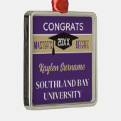 修士の学位おめでとう!カスタム メタルオーナメント (右)