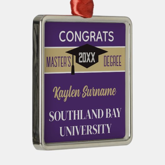 修士の学位おめでとう!カスタム メタルオーナメント (右)