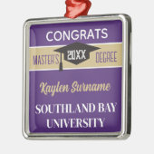 修士の学位おめでとう!カスタム メタルオーナメント (左)
