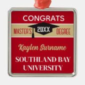 修士の学位おめでとう!カスタム メタルオーナメント (正面)