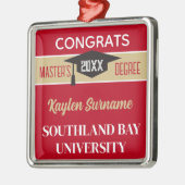 修士の学位おめでとう!カスタム メタルオーナメント (左)
