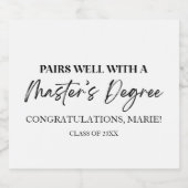 修士の学位の授与とよく組み合う スパークリングワインラベル (シングルラベル)
