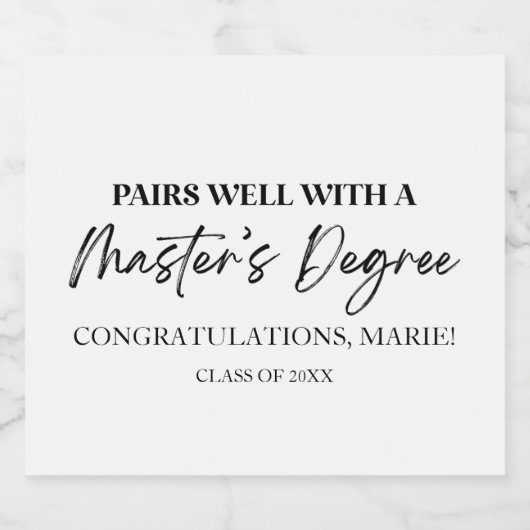 修士の学位の授与とよく組み合う スパークリングワインラベル (シングルラベル)