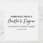 修士の学位の授与とよく組み合う ワインラベル (シングルラベル)