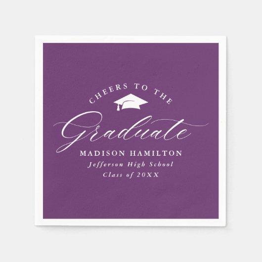 修士エレガントに紫の応援を脚本 スタンダードカクテルナプキン (正面)