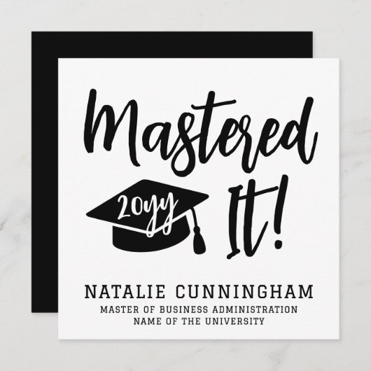 修士パーソナライズされた学位卒業をマスター (正面/裏面)