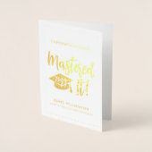 修士パーソナライズされた学位卒業をマスター 箔カード (正面)