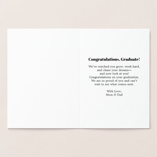 修士パーソナライズされた学位卒業をマスター 箔カード (内部)