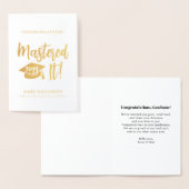 修士パーソナライズされた学位卒業をマスター 箔カード (ディスプレー)