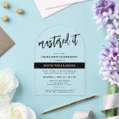 修士モダンの学位で修得 アクリル招待状 (インサイチュ (ウェディング))