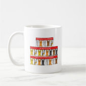 修士号のお祝い、漫画猫 コーヒーマグカップ (左)