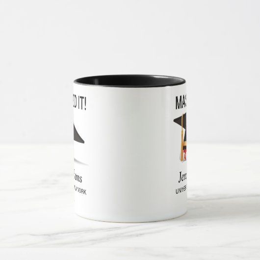 修士号の卒業がマスター マグカップ (中央)