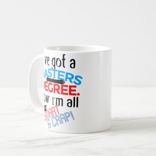 修士号の卒業のおもしろいなコーヒー・マグMSW MBA コーヒーマグカップ (正面左)