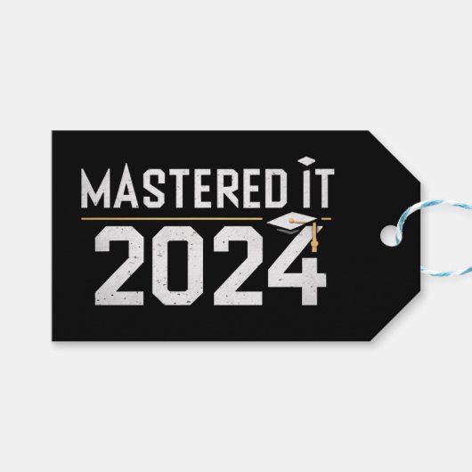 修士号をマスターした 2024 修士号  ギフトタグ (正面(横))