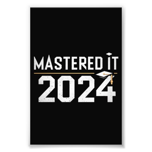 修士号をマスターした 2024 修士号  フォトプリント            (正面)