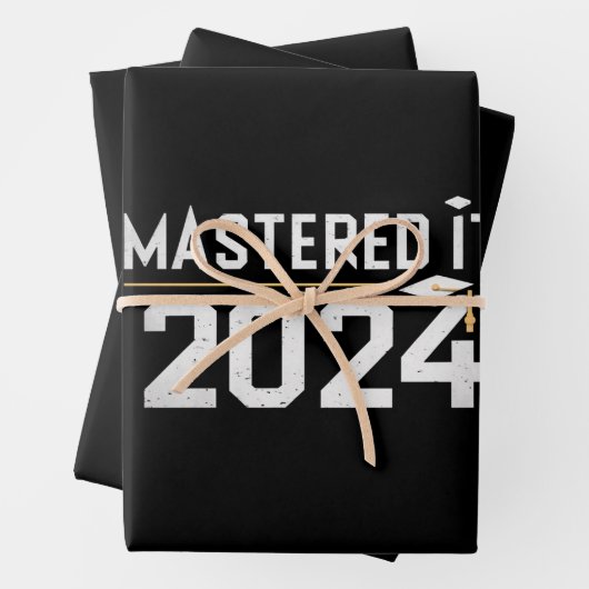 修士号をマスターした 2024 修士号  ラッピングペーパーシート (インサイチュ)