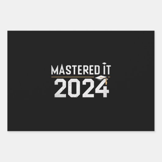 修士号をマスターした 2024 修士号  ラッピングペーパーシート (正面)