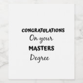 修士号を祝う ワインラベル (シングルラベル)