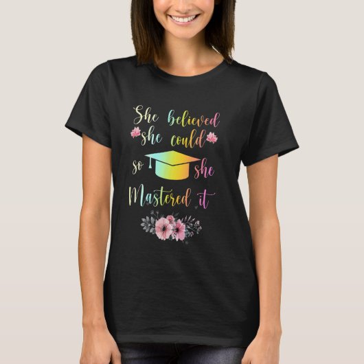 修士号カッコいい女子学男性へ学時代 Tシャツ (正面)