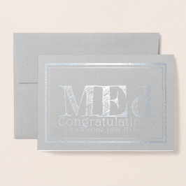 修士号シルバーおめでとう 箔カード