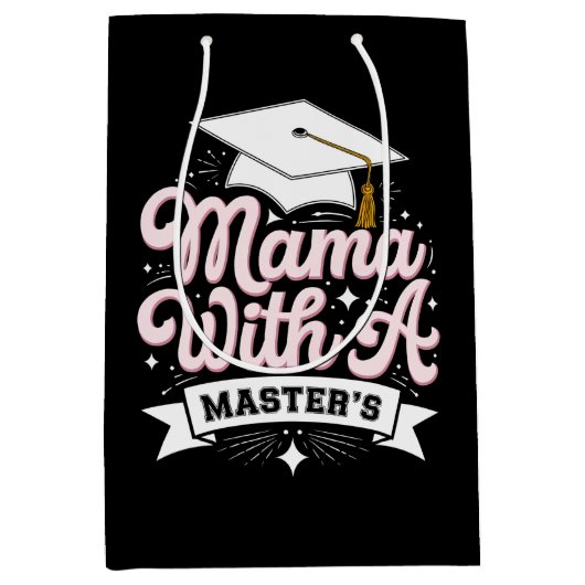 修士号付きママ ミディアムペーパーバッグ (正面)