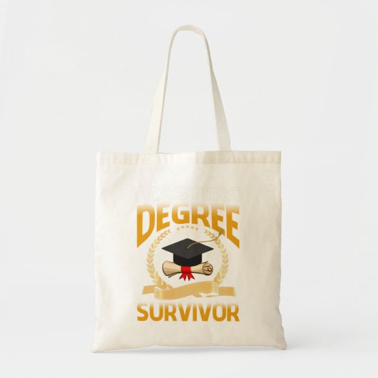 修士号生おもしろい存者卒業Tシャツ トートバッグ (正面)