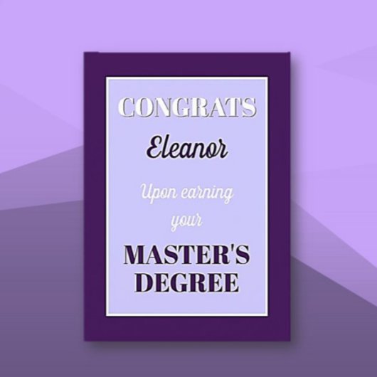 修士号！卒業パーソナライズされた カード