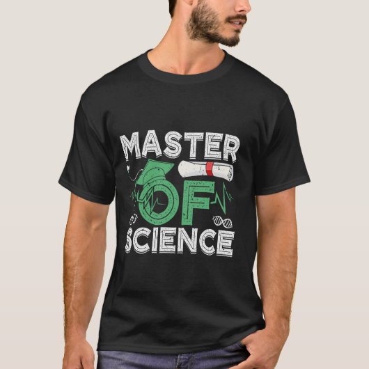 修士号 MASTER OF SCIENCE おもしろ修士号 Tシャツ (正面)