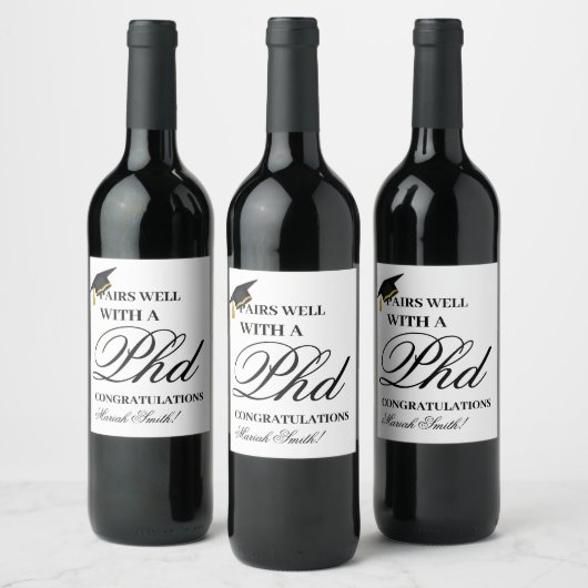 修士課程卒業パーティーとよく組む ワインラベル (ボトル)