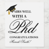 修士課程卒業パーティーとよく組む ワインラベル (シングルラベル)