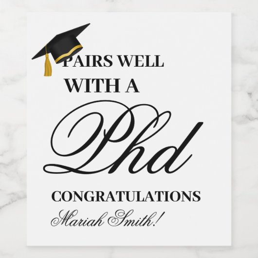 修士課程卒業パーティーとよく組む ワインラベル (シングルラベル)