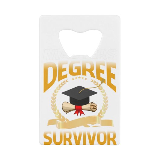 修士課程生おもしろい退学Tシャツ クレジットカード栓抜き (正面)