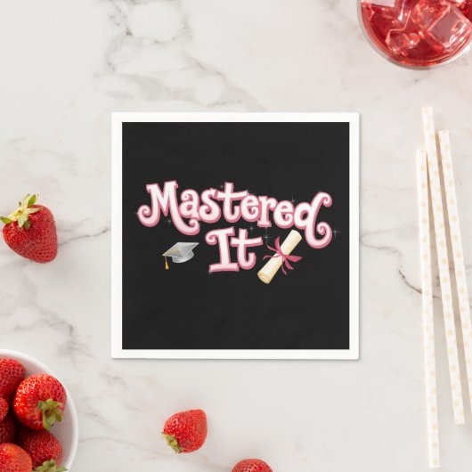 修得した それ 修了 マスターの学位 卒業生 スタンダードカクテルナプキン (インサイチュ)