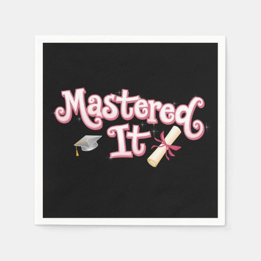修得した それ 修了 マスターの学位 卒業生 スタンダードカクテルナプキン (正面)