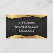 修復サービスアイコン |金ゴールドブラックメタル 名刺 (裏面)