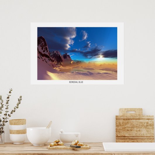 修復ブルー ポスター (キッチン)