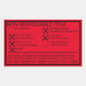 修復不可能な漏れ放射線ステッカー 長方形シール (正面)