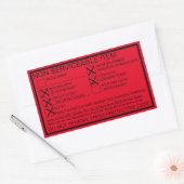 修復不可能な漏れ放射線ステッカー 長方形シール (封筒)